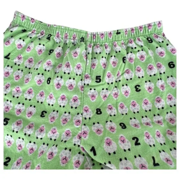 Sleep Tight 2 Piece Flannel Pajama Set Counting Sheep Print Green Size Large - Picture 8 of 10